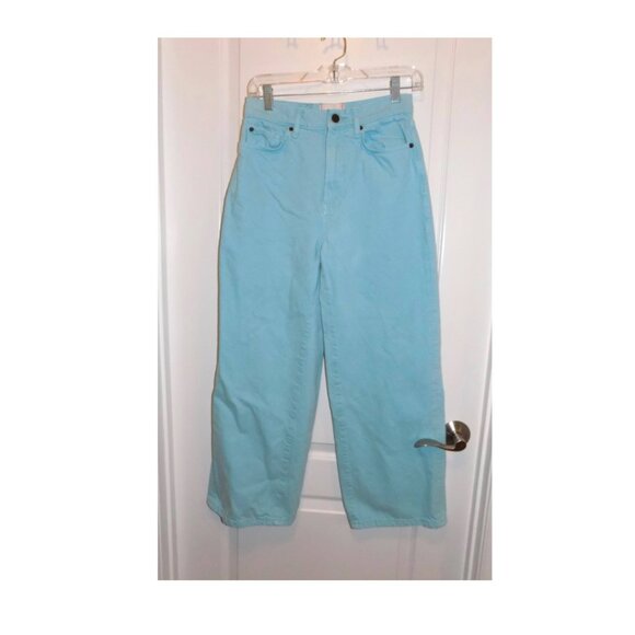 BDG High & Wide Light Blue Colored Denim Jeans Sz 27 Urban Outfitters Excellent - Picture 2 of 10